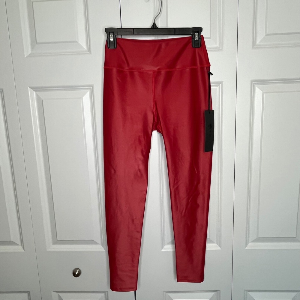 NWT Noli Cherry Liquid Leggings & Sports Bra Set Small Red - Picture 2 of 12